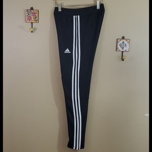 Adidas black and white soccer sweatpants